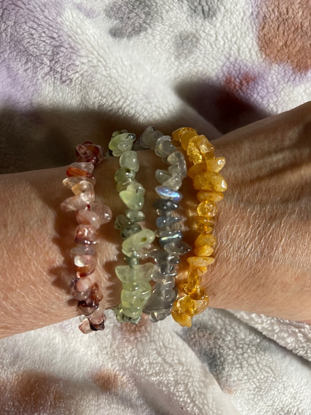 Multi-Color Gem Chip Stretch Bracelets - Women Jewelry NWOT